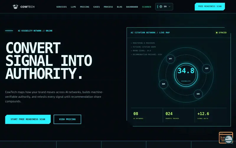 Screenshot of CowTech