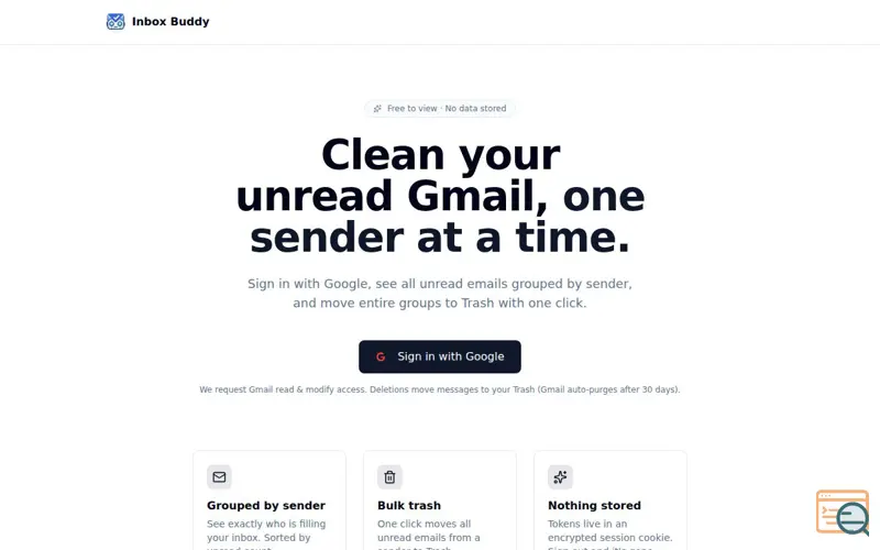 Screenshot of Inbox Buddy, a launch using Openprovider