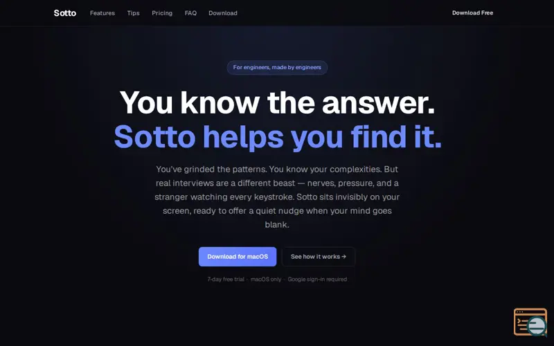 Screenshot of Sotto