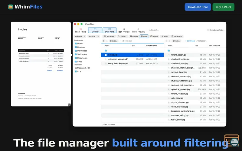 Screenshot of Whimfiles