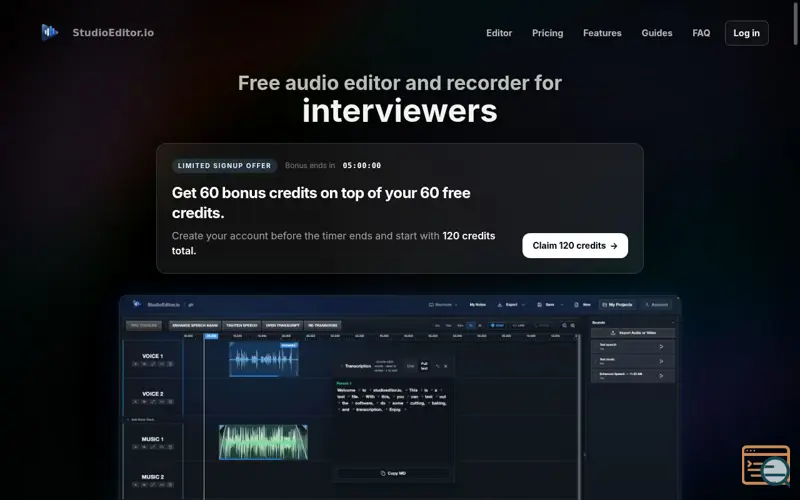 Screenshot of StudioEditor.io