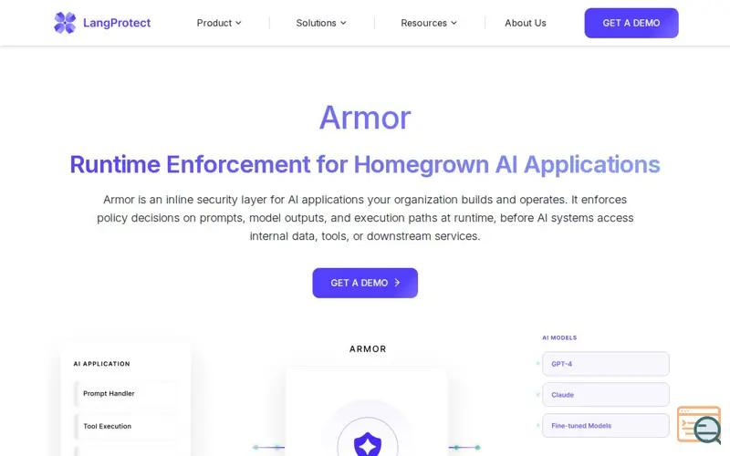 Screenshot of LangProtect Armor