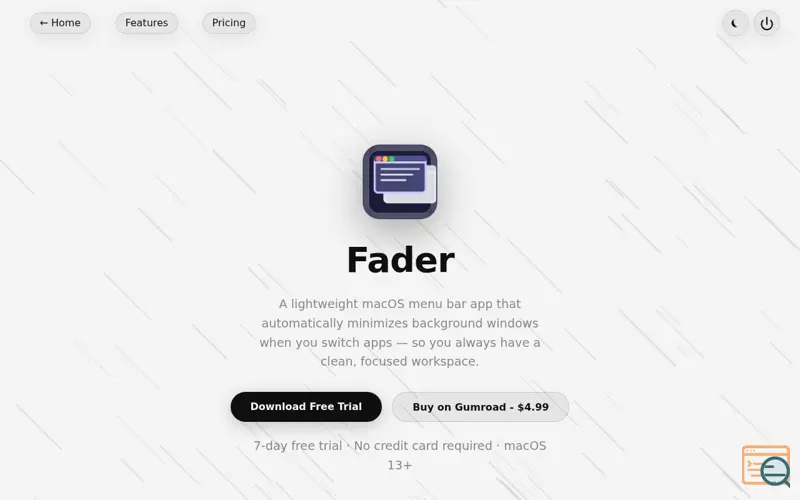 Screenshot of Fader