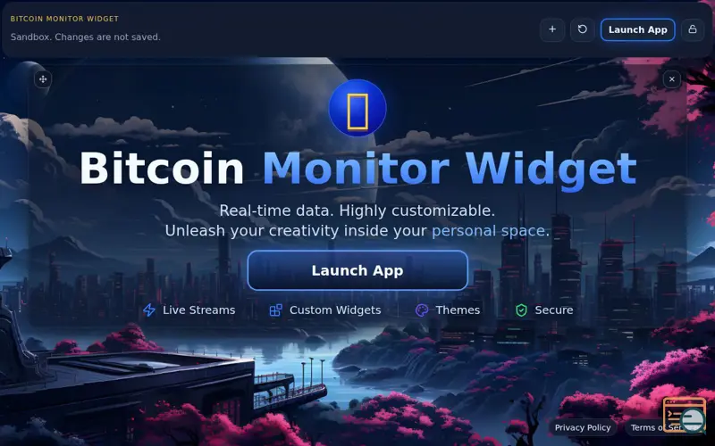 Screenshot of Bitcoin Monitor Widget
