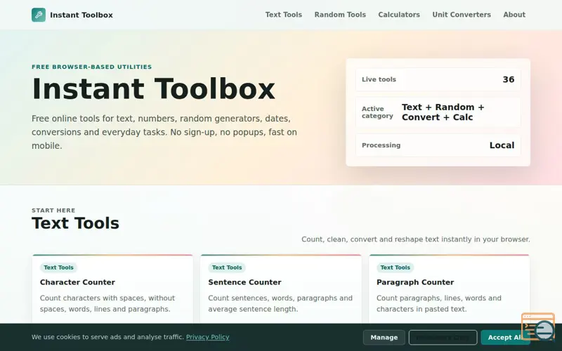 Screenshot of Instant Toolbox