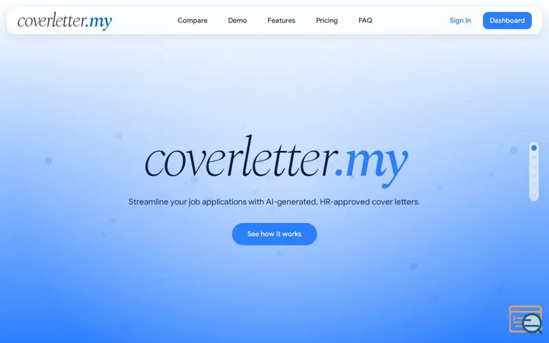 Screenshot of coverletter.my
