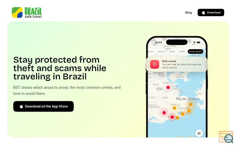 Screenshot of Brazil Safe Travel, a launch using Better Launch
