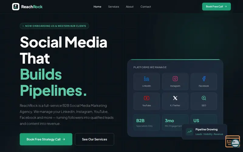 Screenshot of ReachRock, a launch using Mermaid