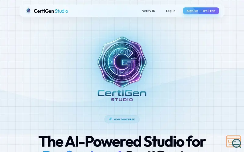 Screenshot of CertiGen Studio