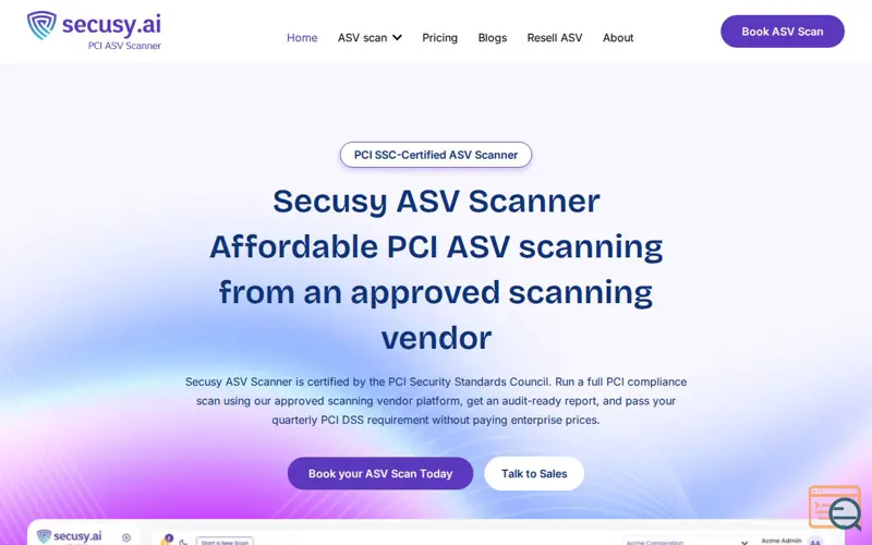 Screenshot of Secusy ASV Scanner, a launch using Batcache