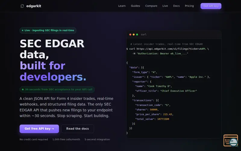 Screenshot of EdgarKit