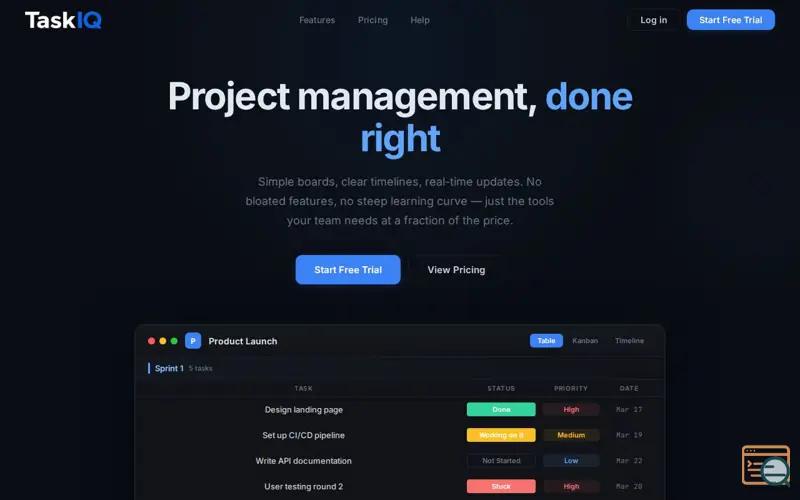 Screenshot of TaskIQ