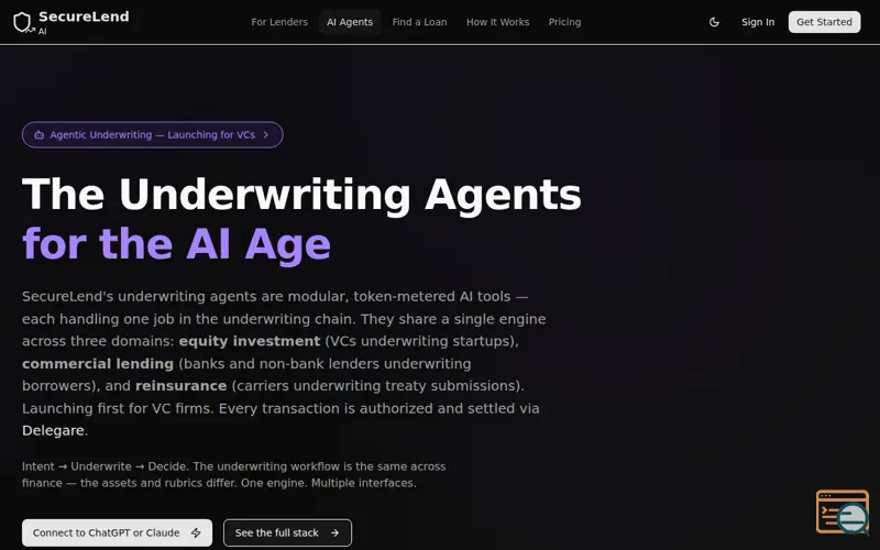 Screenshot of SecureLend Agents