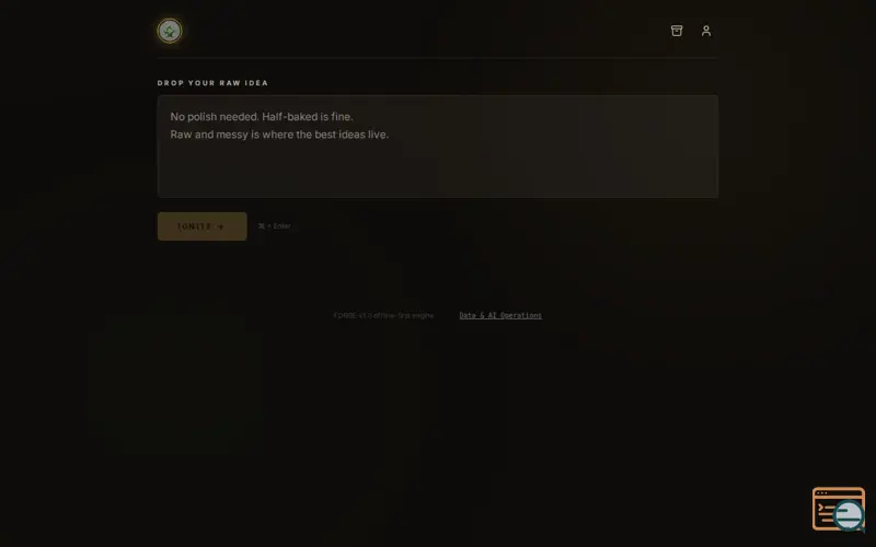 Screenshot of FORGE — Royal Idea Engine for Founders