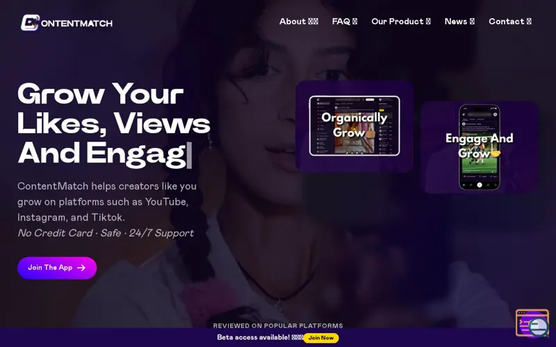 Screenshot of Contentmatch, a launch using Mautic