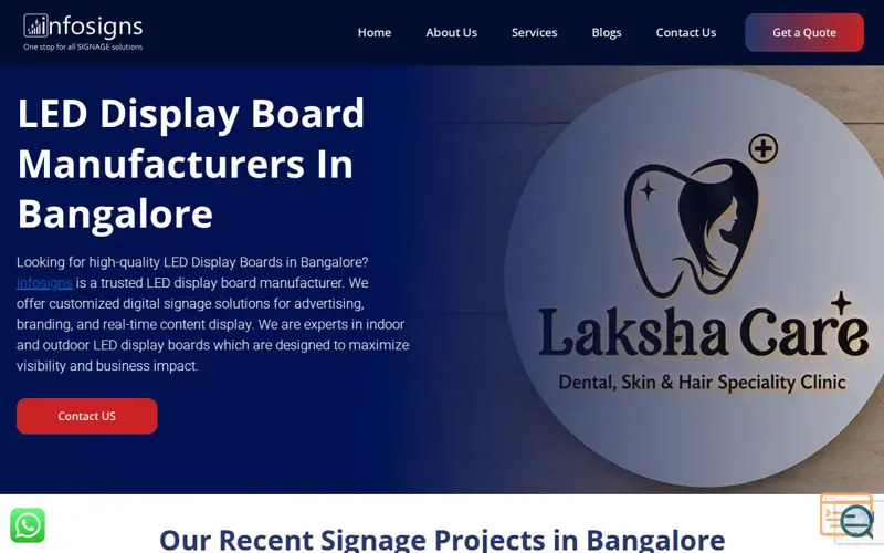 Screenshot of Led display board manufacturers