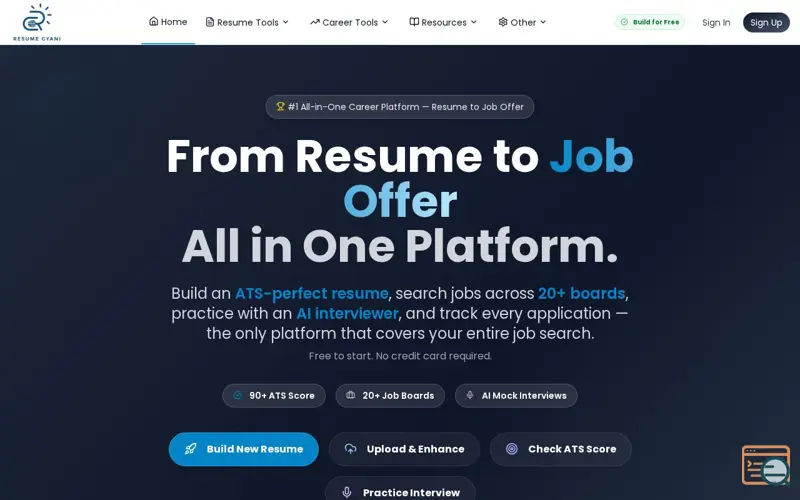 Screenshot of ResumeGyani