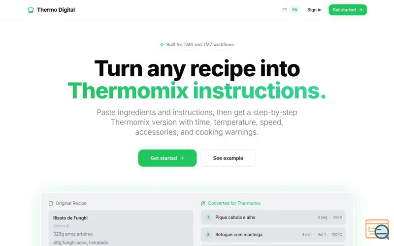Screenshot of Thermo Digital