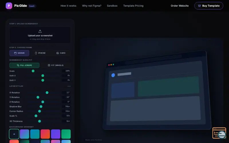Screenshot of PicGlide