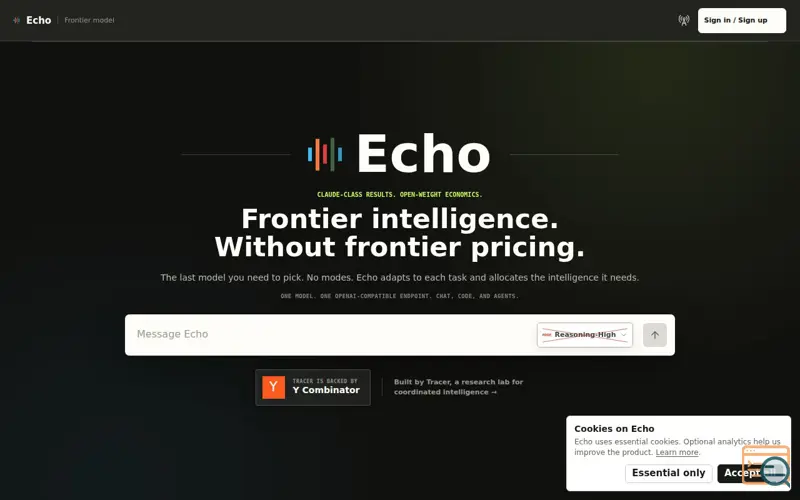Screenshot of Echo, a launch using DuckDuckGo