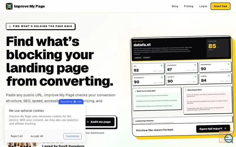 Screenshot of Improve My Page