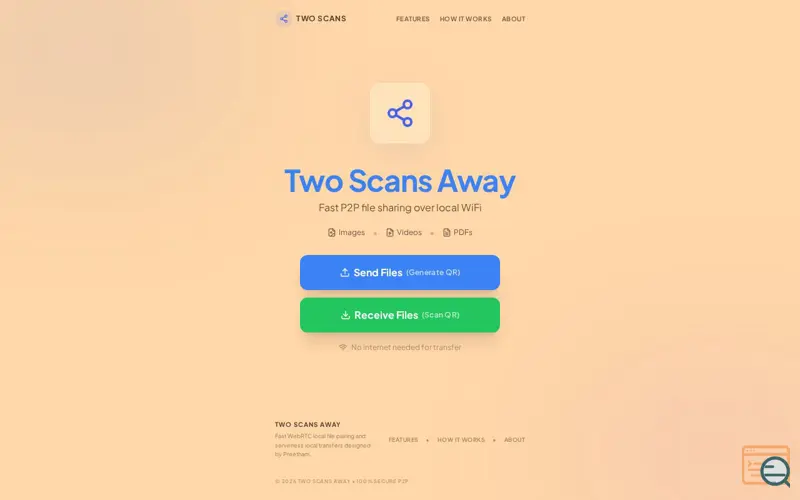 Screenshot of TwoScansAway