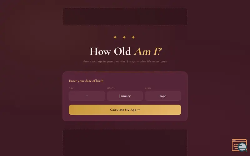 Screenshot of Find out your real biological age free, a launch using TipFast