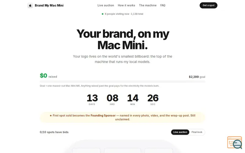 Screenshot of Brand My Mac Mini