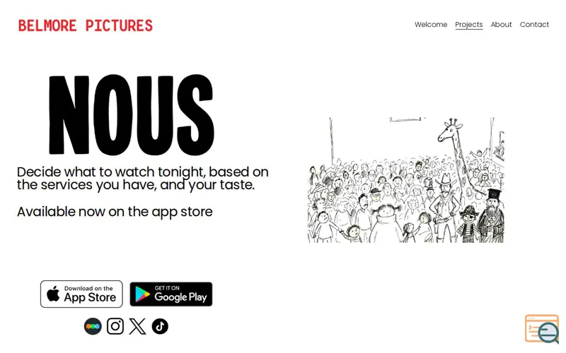 Screenshot of NOUS Cinema