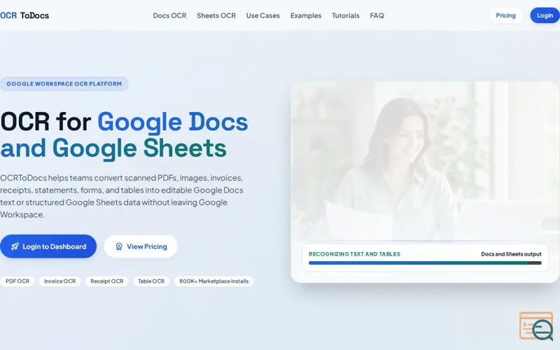 Screenshot of OCRToDocs