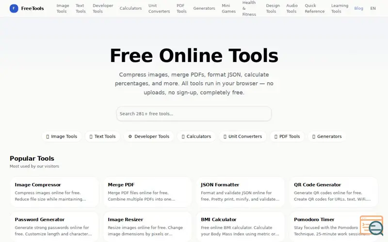 Screenshot of FreeTools
