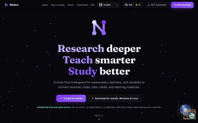 Screenshot of Nodus