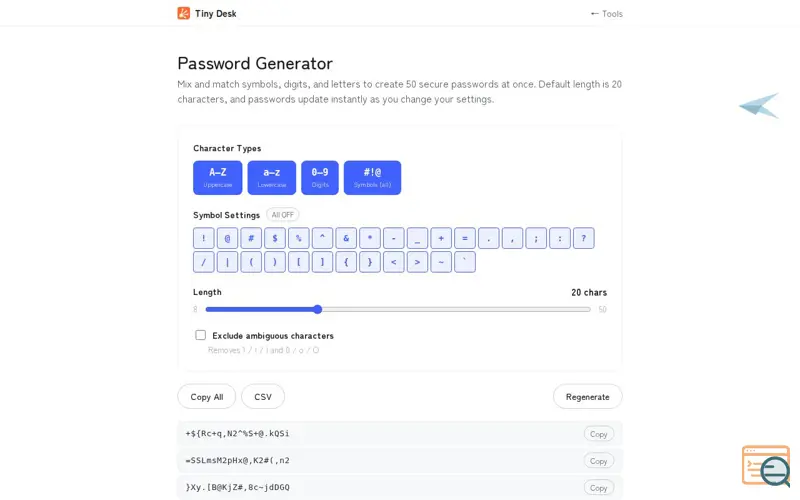 Screenshot of Password Generator