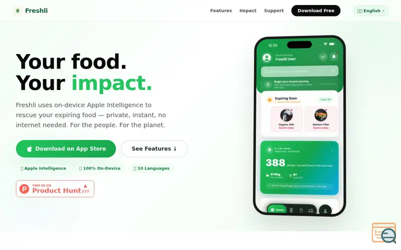 Screenshot of Freshli