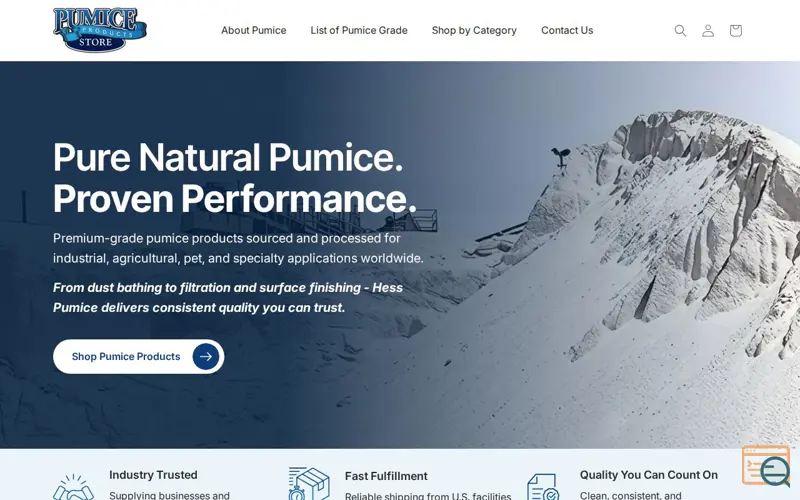 Screenshot of The Pumice Store