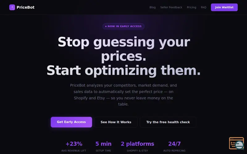 Screenshot of PriceBot