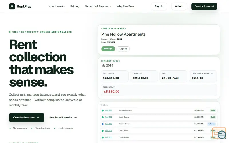 Screenshot of RentFray