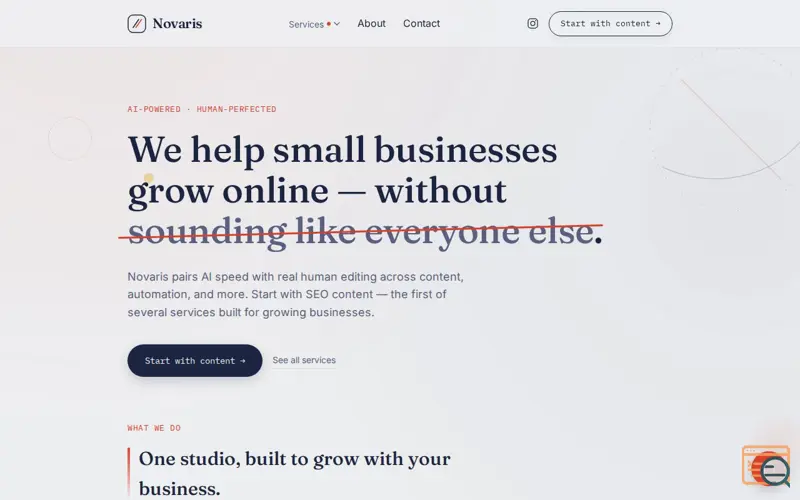 Screenshot of ready content