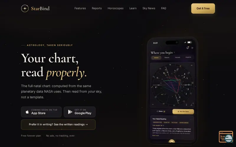 Screenshot of StarBind