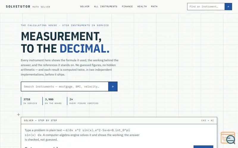 Screenshot of SolveTutor