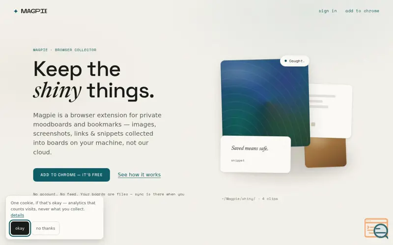 Screenshot of Magpie