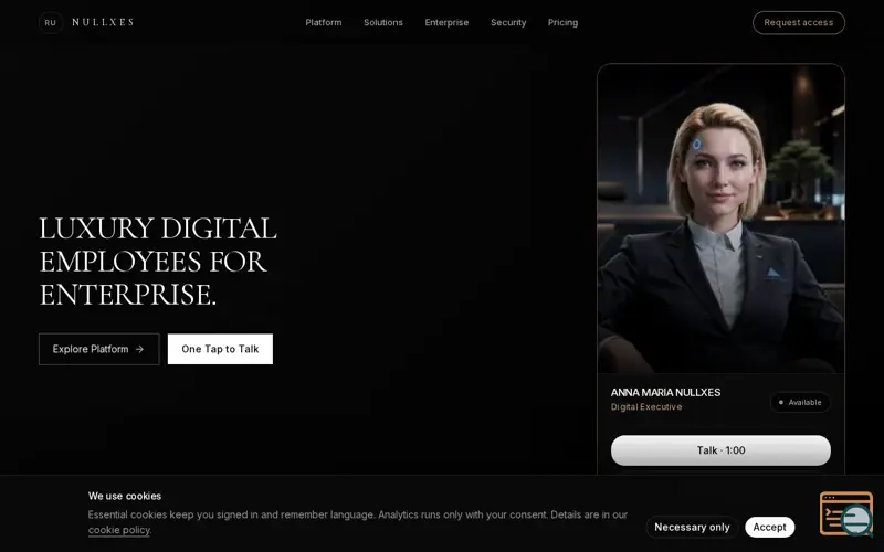 Screenshot of NULLXES — Цифровые сотрудники | Digital Employees