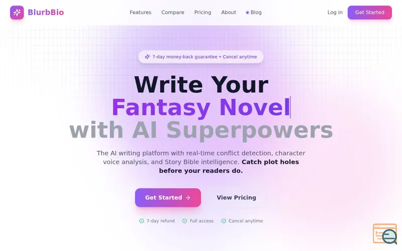 Screenshot of BlurbBio