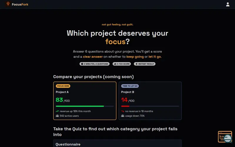 Screenshot of Focus Fork