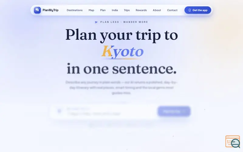 Screenshot of PlanMyTrip