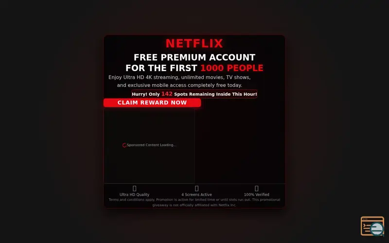 Screenshot of Exclusive Offer