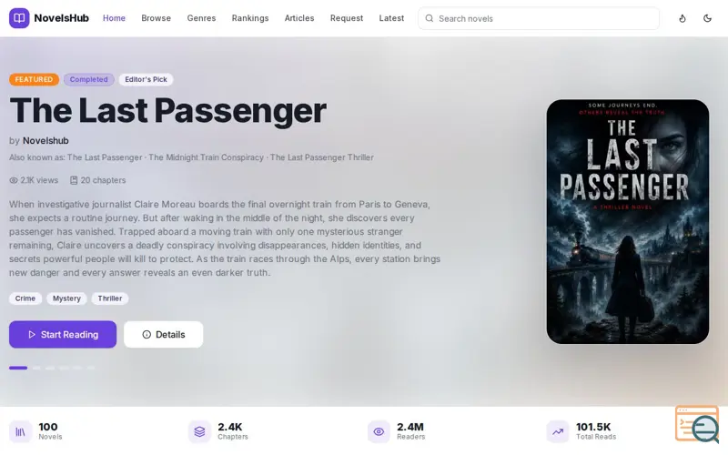 Screenshot of NovelsHub
