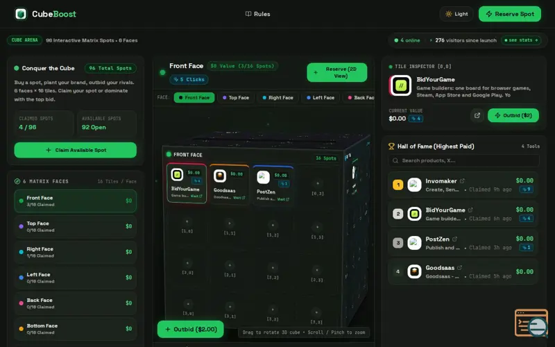 Screenshot of Cubeboost