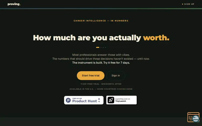 Screenshot of Proving