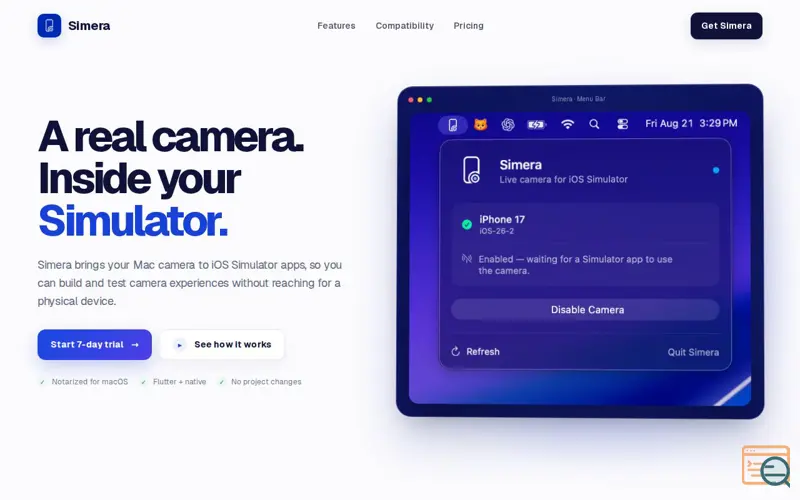Screenshot of Simera